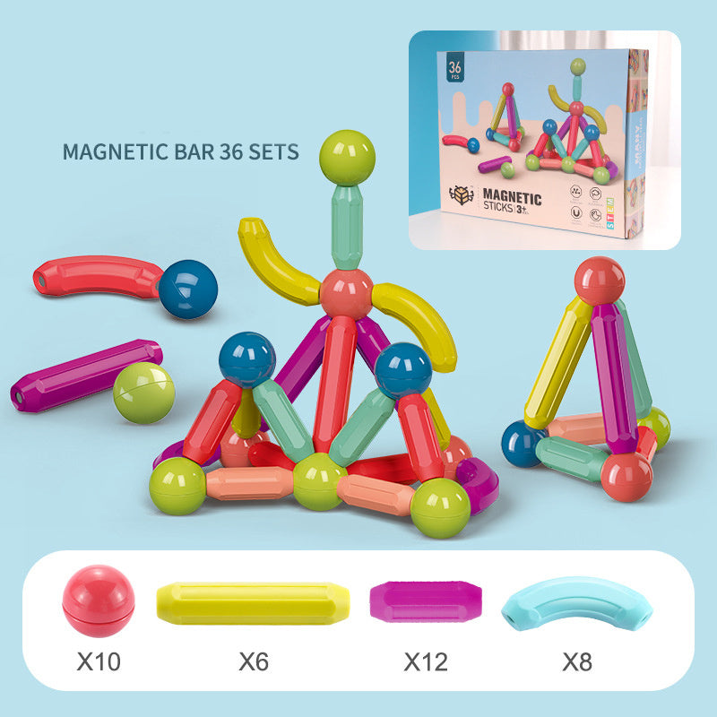 Magnetic Building Sticks & Blocks Set