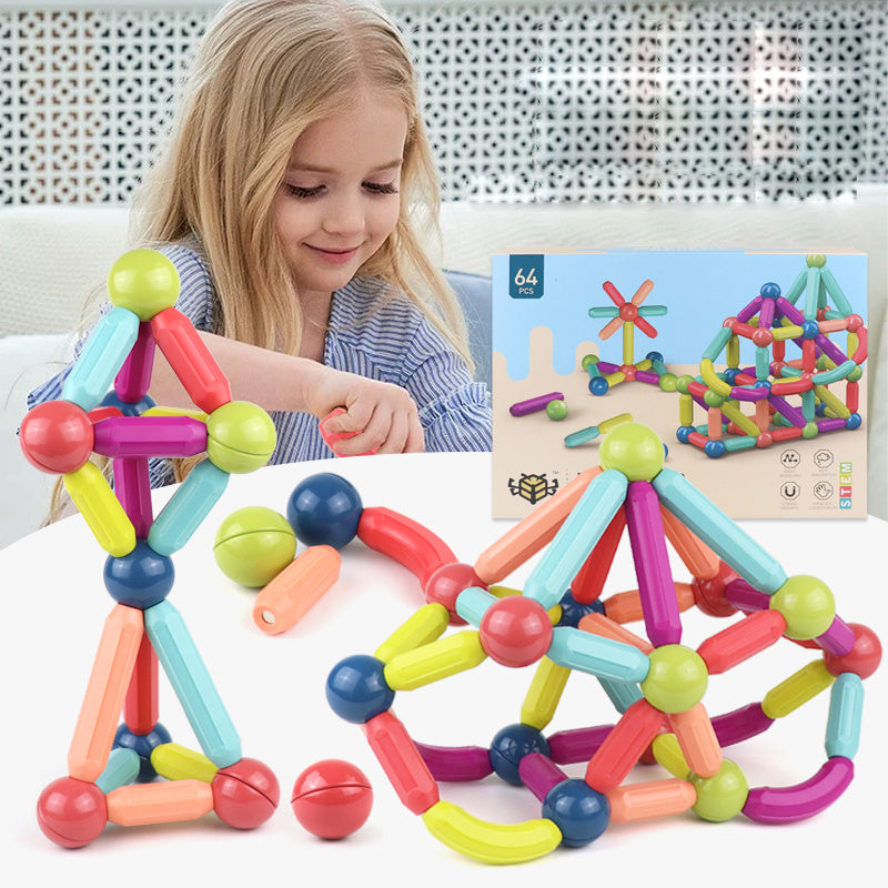 Magnetic Building Sticks & Blocks Set