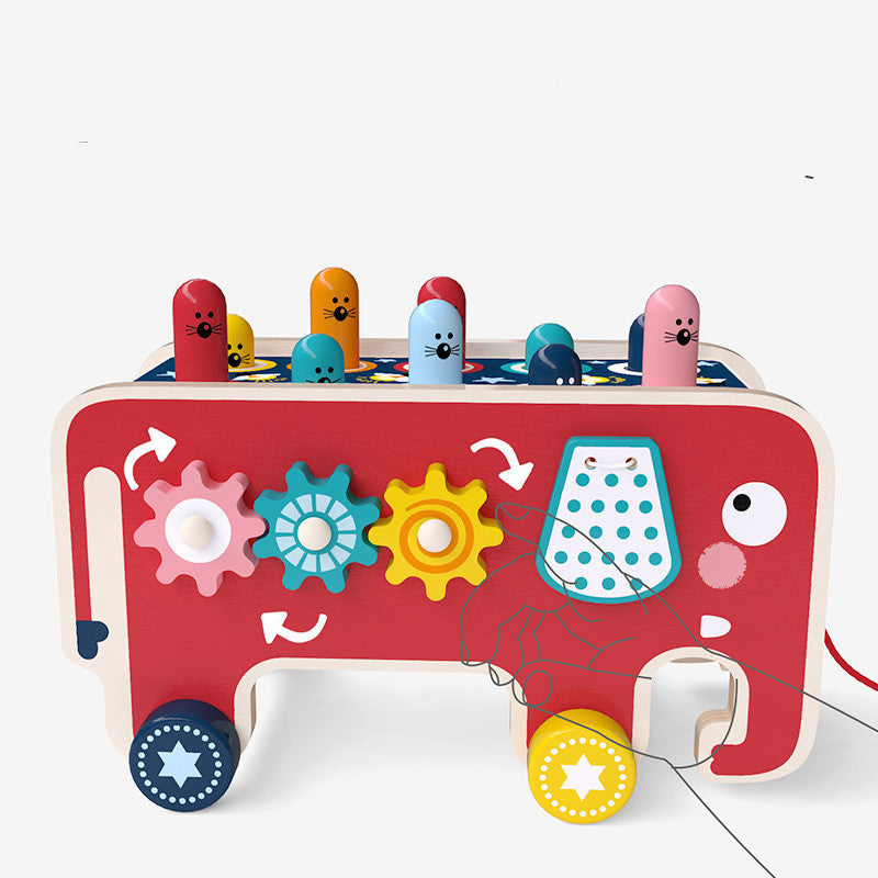 Montessori Wooden Animal Bus Pounding Toy